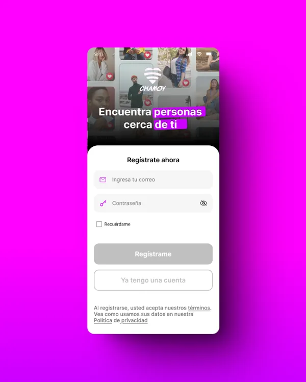 Chamoy - App de Citas - Vista 1
